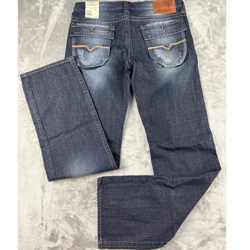 Guess Jeans Mens 32 JM3009RID60 Cabana Wash Dark Distressed NEW